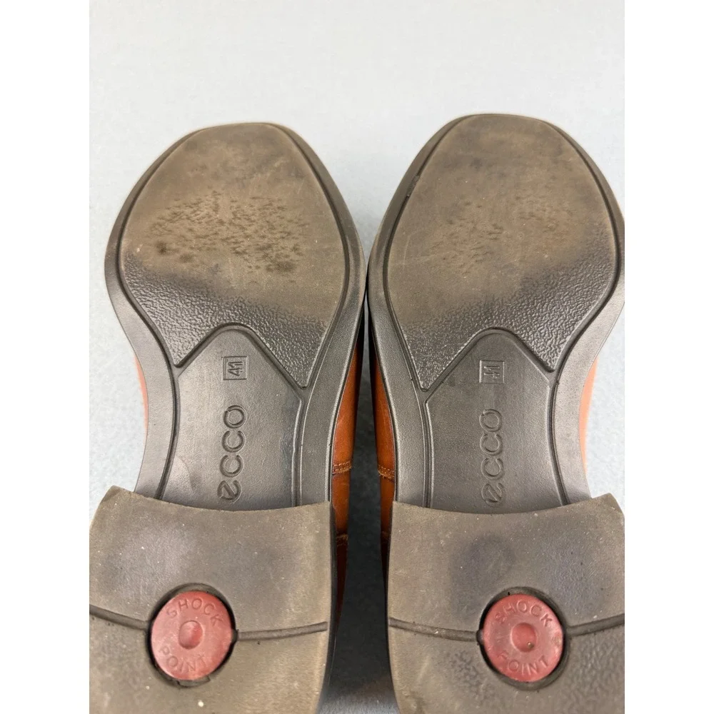 ECCO Edinburgh Loafers Mens EU‎ 41 US 7.5 Brown Leather Slip On Dress Shoes